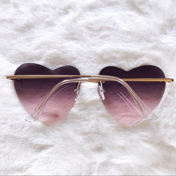Miley Purple Gradient Heart Sunglasses - Picture 11 of 11